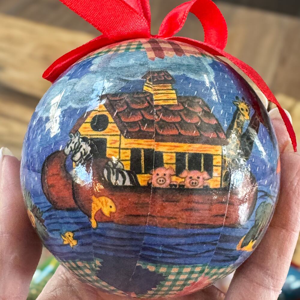 1996 Noah's Ark Christmas Ornaments Set of 12 Star and Ball Shaped Vintage Bible - Picture 9 of 16